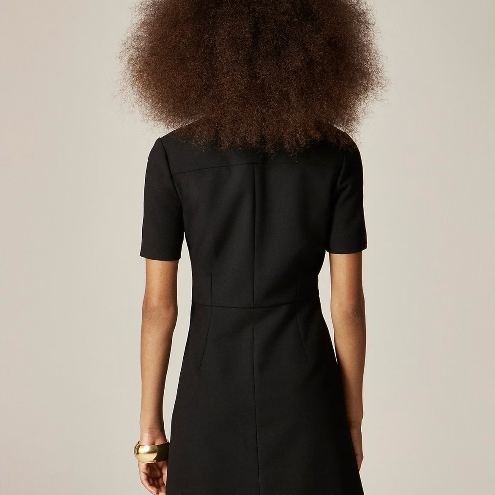 J. Crew Parc Black Polo-Style Dress with Gold Buttons 4 way stretch - Picture 7 of 8